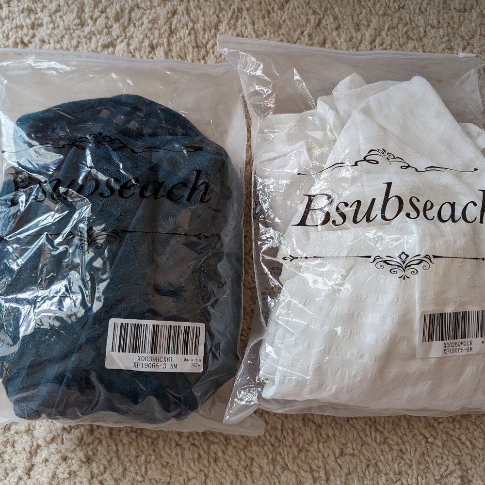 NWT Bsubseach Set of Plaid V Neck Maxi Caftans